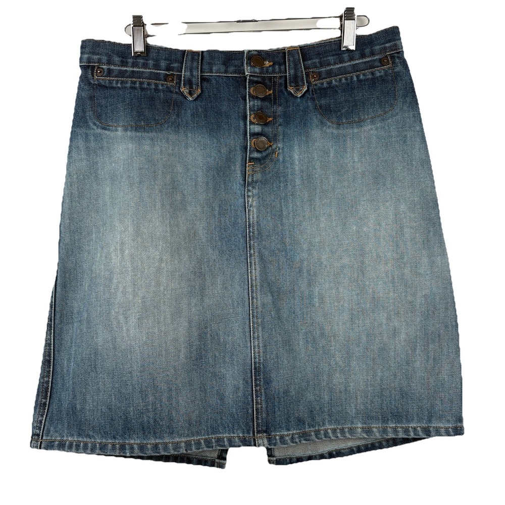 👖 Abercrombie & Fitch Y2K Button Fly Denim Skirt Women's Sz 6 –‎ Medium Wash